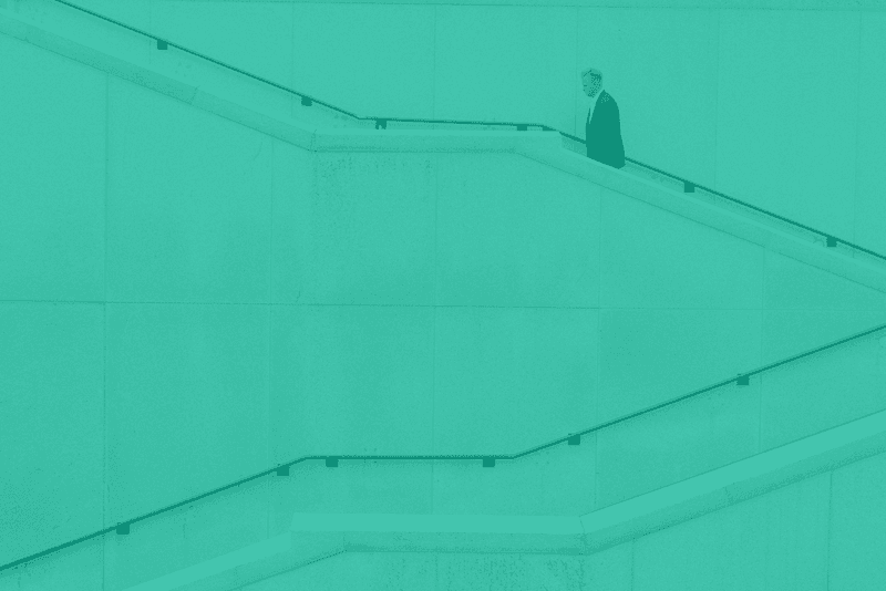Businessman on stairs